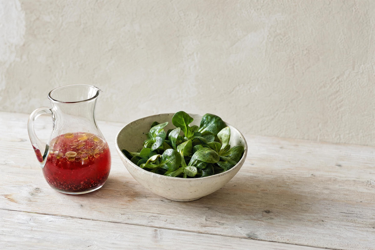 Himbeeressig Vinaigrette für Feldsalat