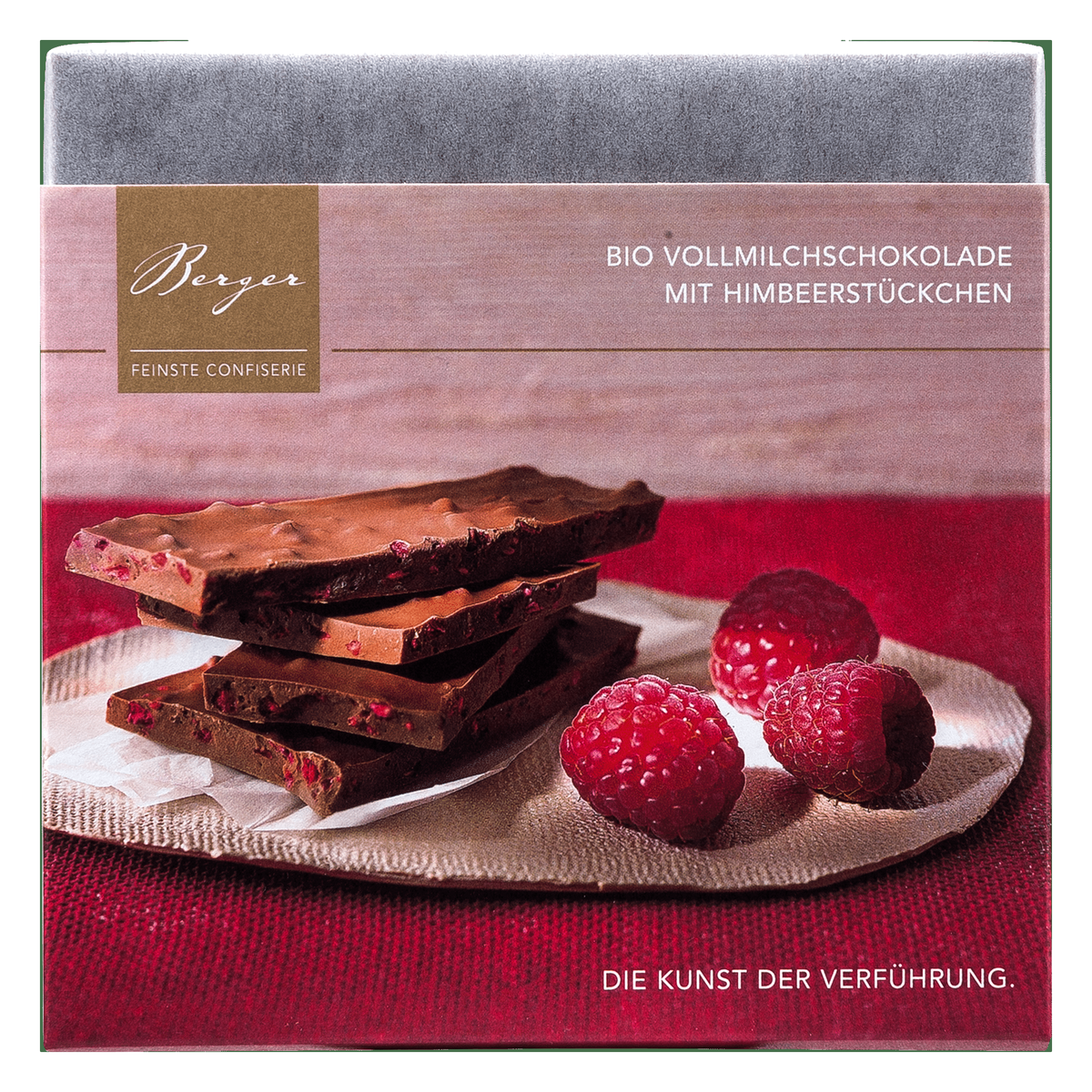 Vollmilch mit Himbeerstückchen – Berger Confiserie