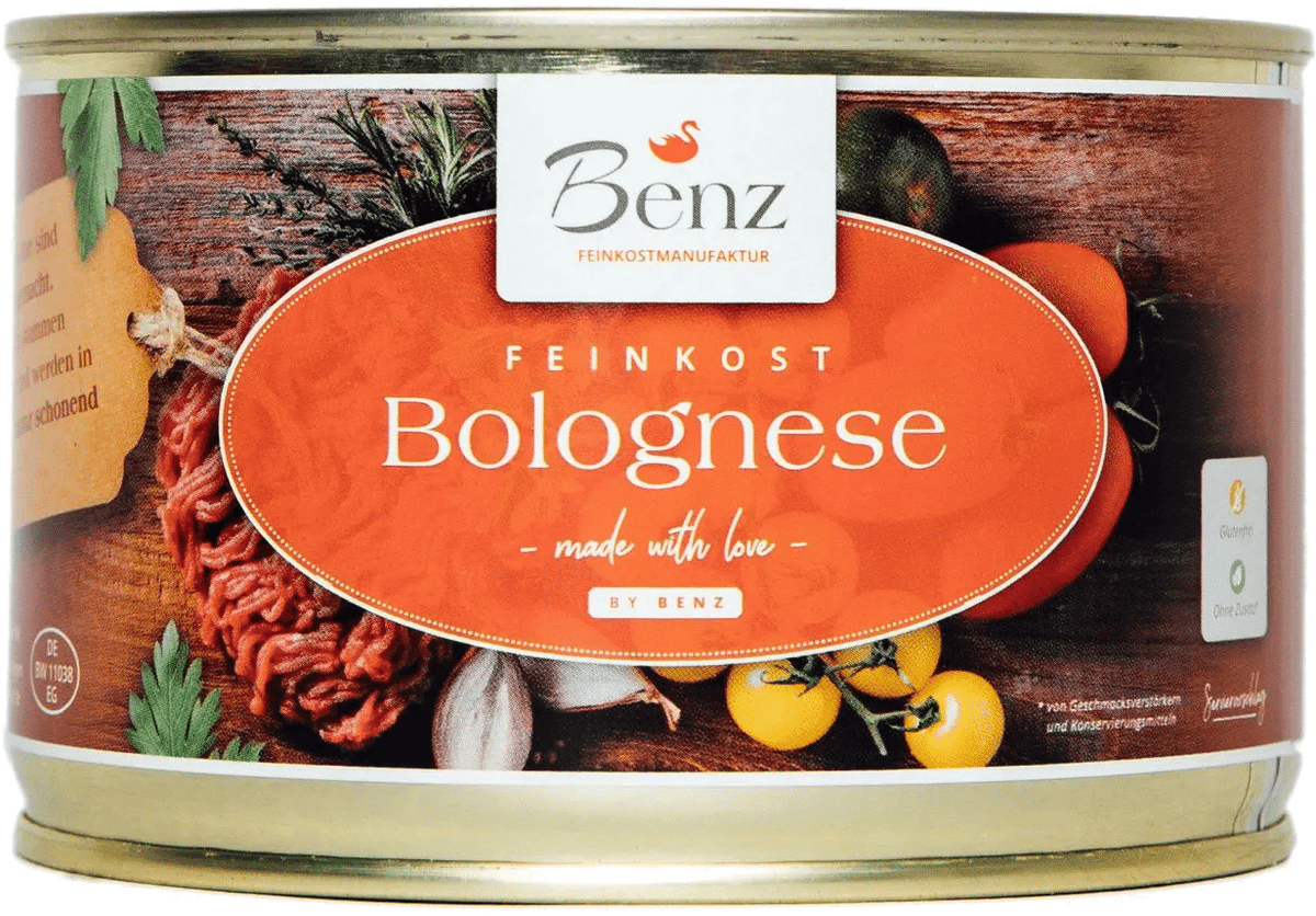 Bolognese von Benz Feinkostmanufaktur – 410 g Dose