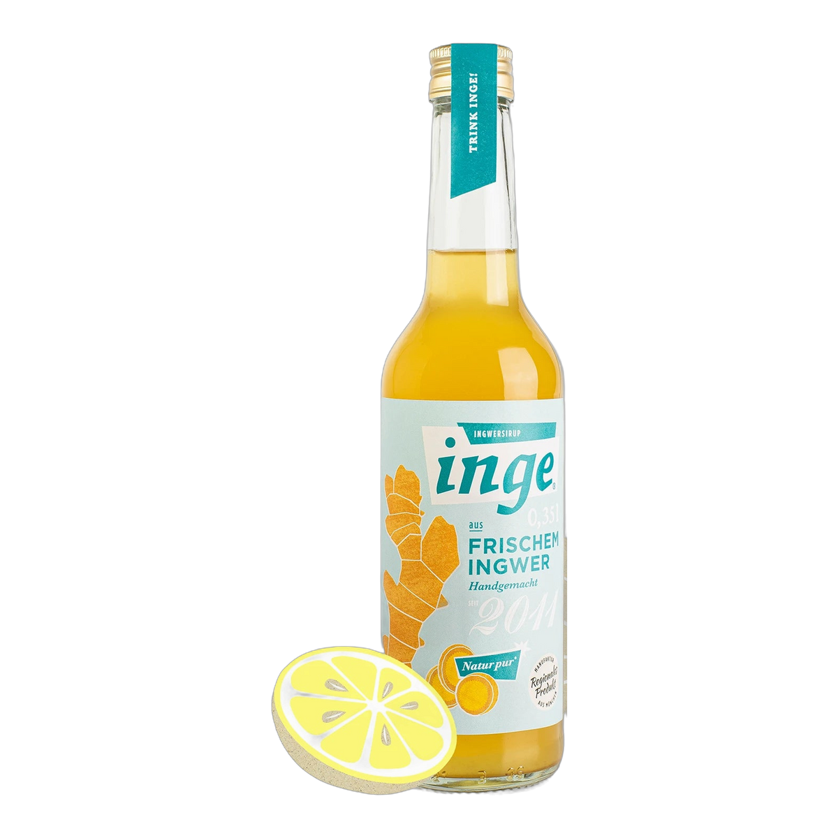 inge Ingwersirup kleine Flasche, Vorderseite