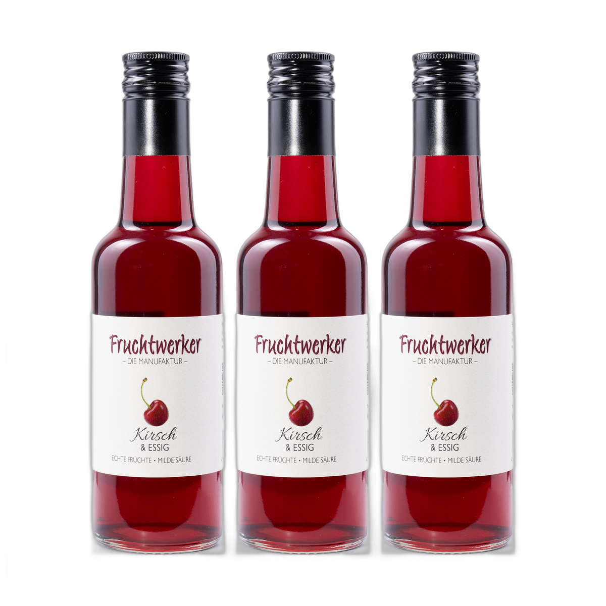 Kirsch & Essig von Fruchtwerker – 3er-Set, 3 × 250 ml