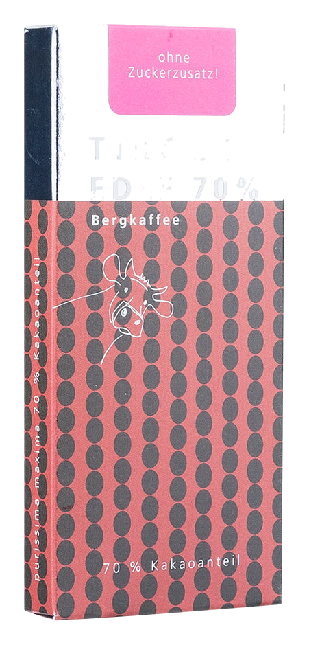 Tiroler Edle Purissima Maxima Bergkaffee Kakaotafel 70 %
