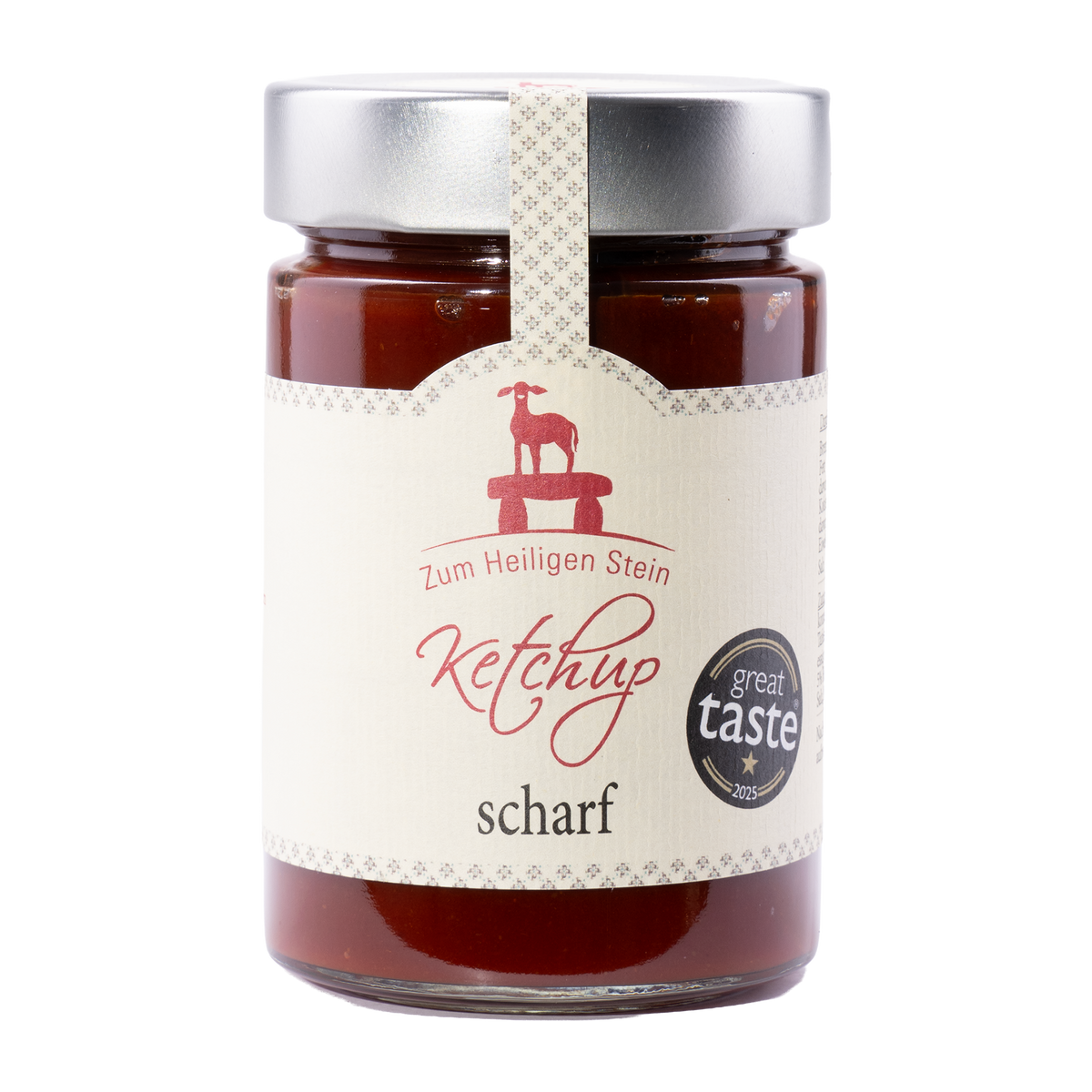 Ketchup scharf von Zum Heiligen Stein – 400 g Glas